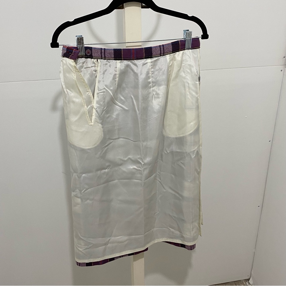 VTG Pendleton Authentic Dress Culloden Tartan Plaid Wool Skirt Purple Sz 12 - Picture 10 of 13